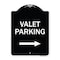 Signmission Valet Parking with Right Arrow Heavy-Gauge Aluminum Architectural Sign, 24" x 18", BW-1824-22749 A-DES-BW-1824-22749 - alternate 1